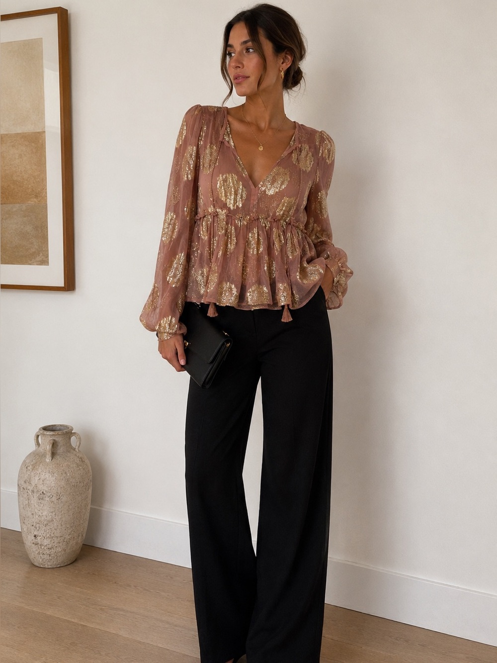 Meadow Rue by Anthropologie with Gold Accents
